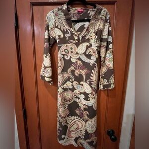 Size Small V Neck Dress with bell sleeves